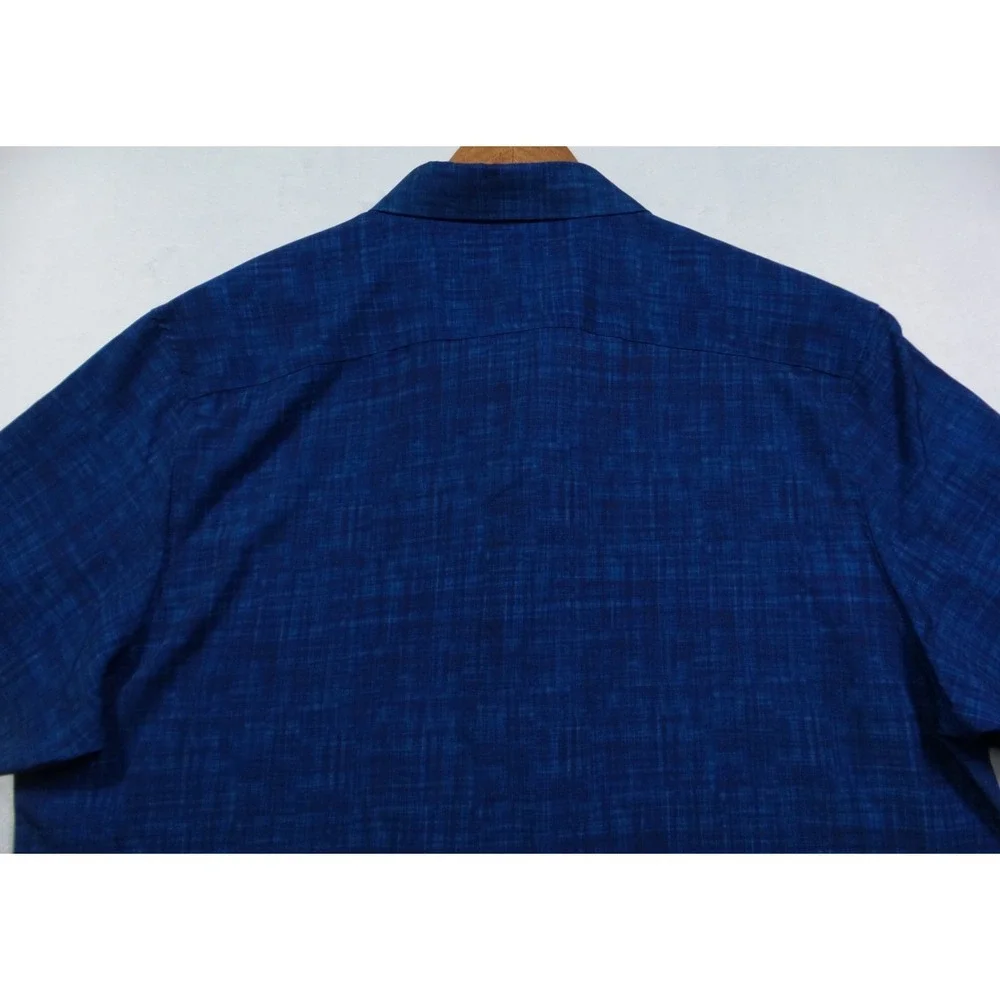 Con.Struct Shirt Mens Size XXL Blue‎ Button Down Short Sleeve 4-Way Stretch NWT